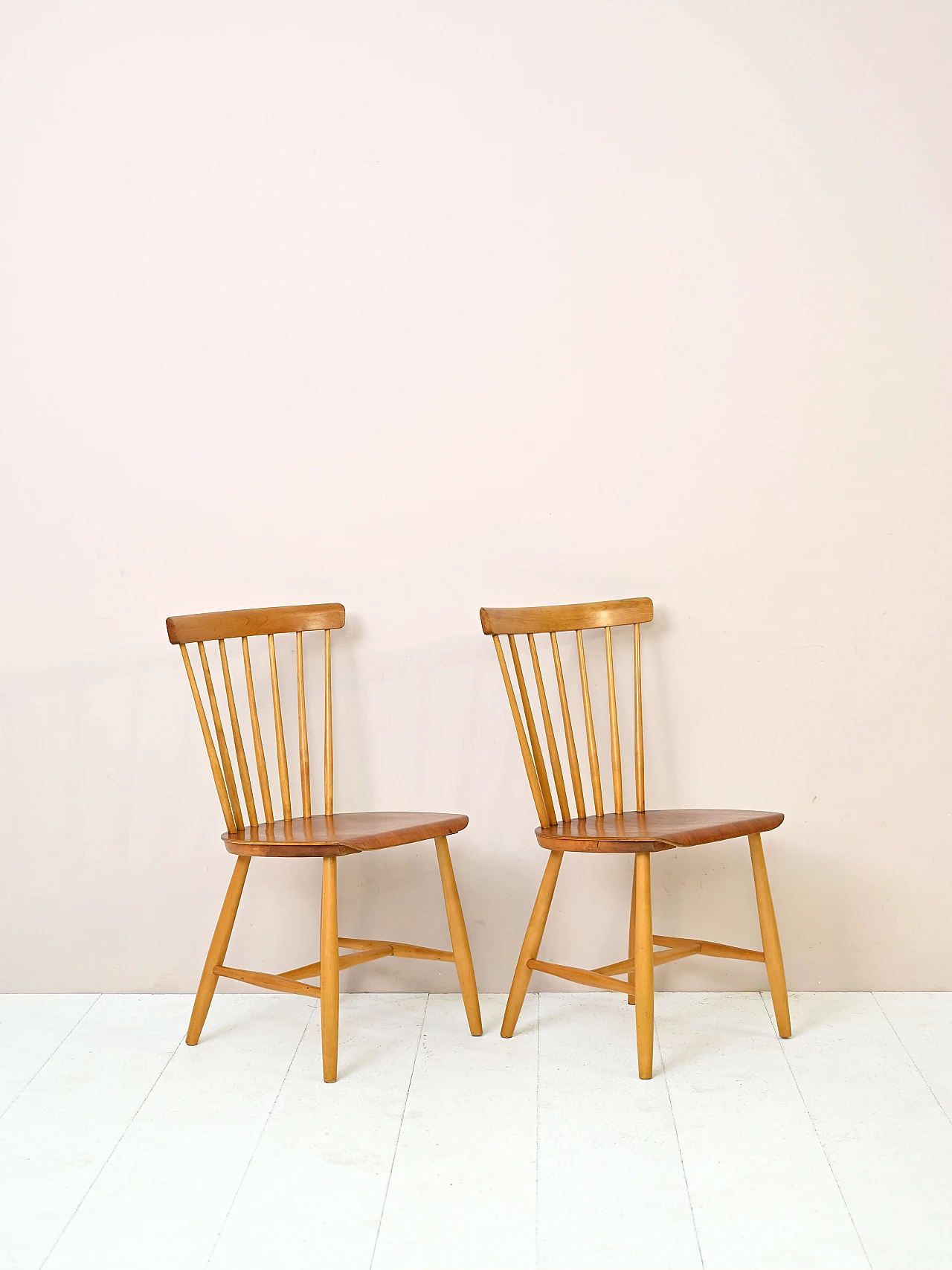 Pair of Pinnstol chairs in wood, 1960s 3