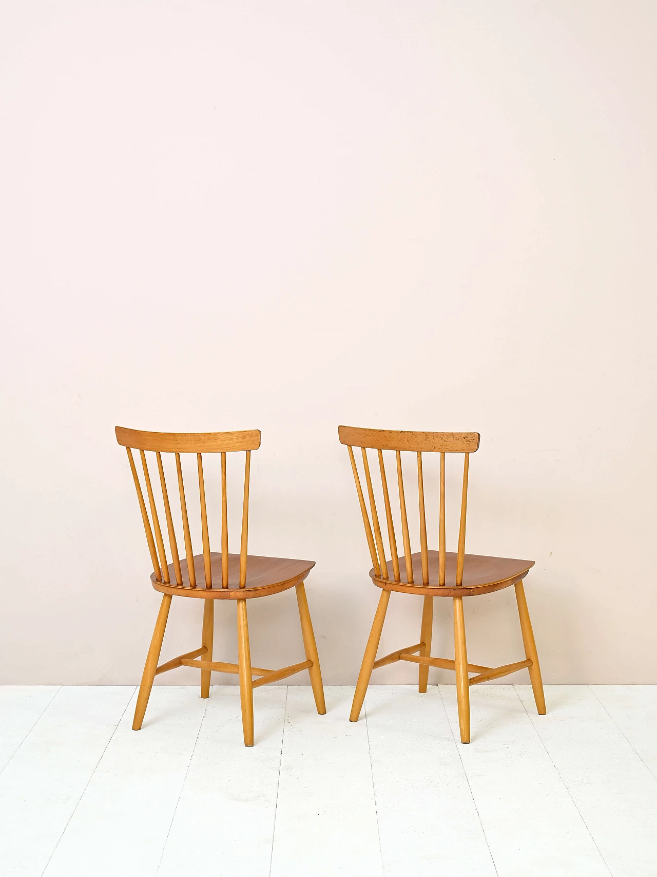 Pair of Pinnstol chairs in wood, 1960s 4