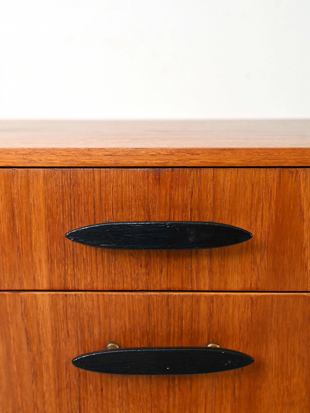 Two-tone teak bedside table with two drawers, 1960s 9
