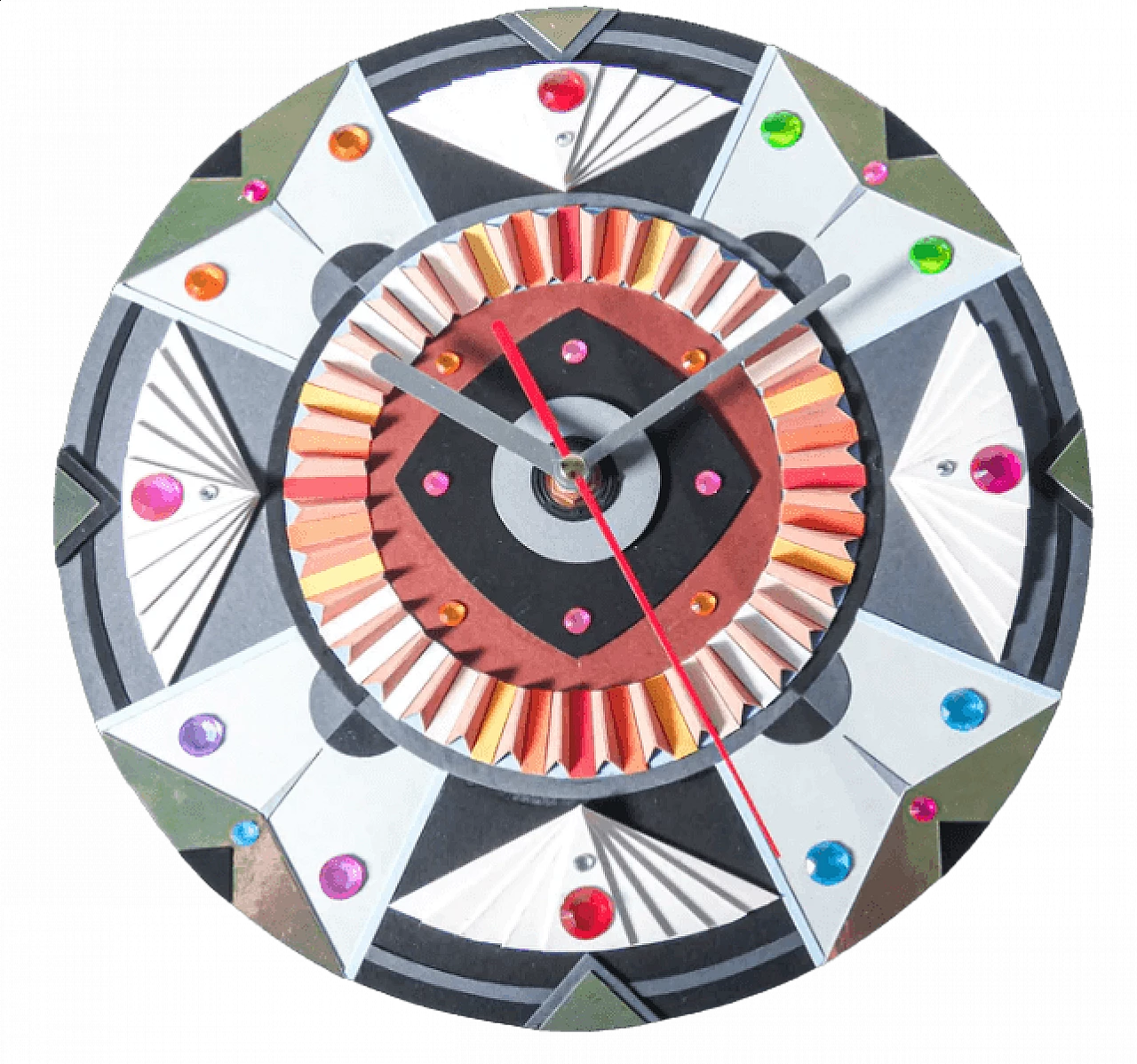 Wall clock in plastic and cardboard by Delcio 5