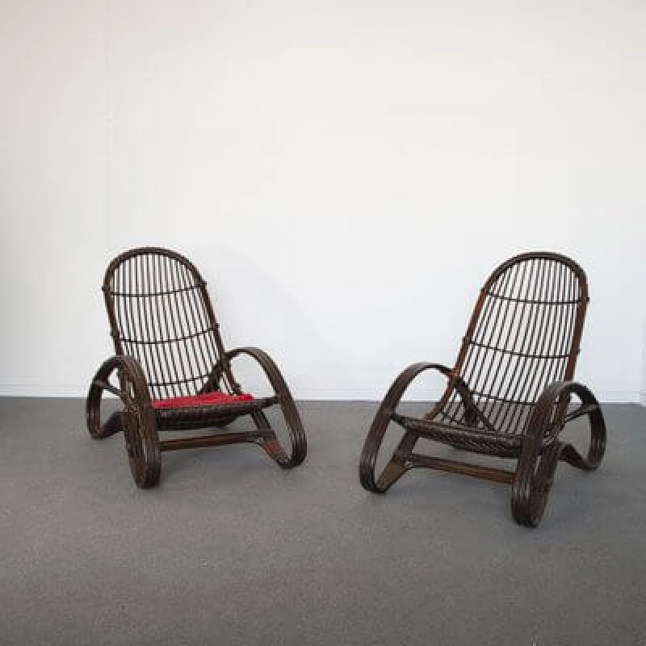 Pair of wicker armchairs, 1960s 6