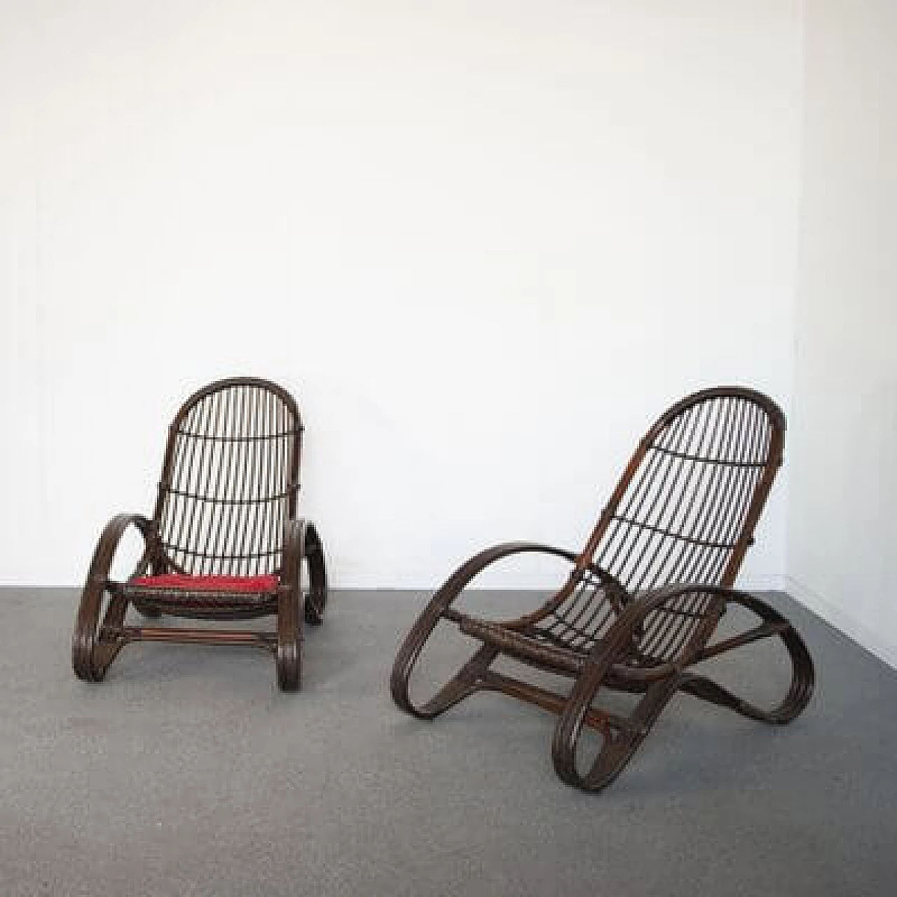 Pair of wicker armchairs, 1960s 9