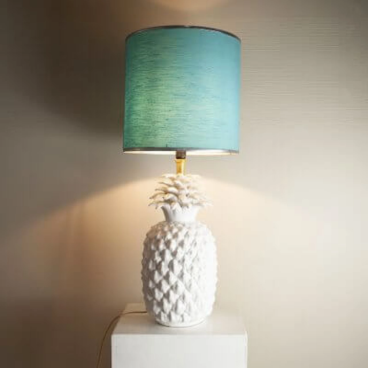 Pineapple-shaped table lamp in glazed ceramic, 1960s 2