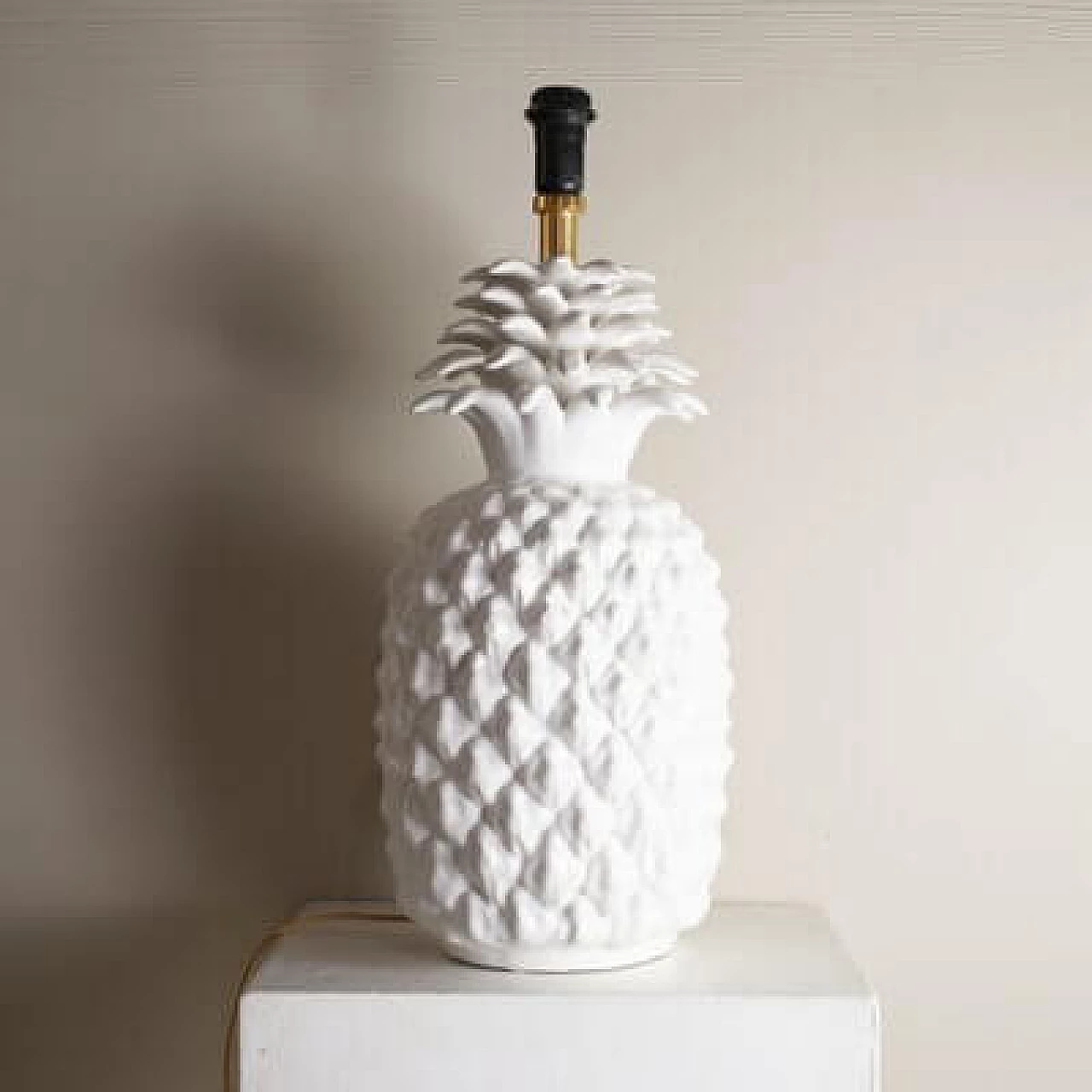 Pineapple-shaped table lamp in glazed ceramic, 1960s 3