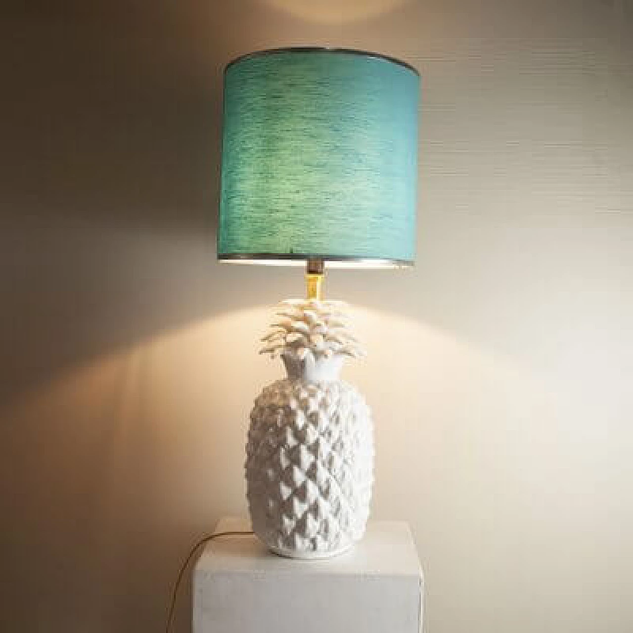 Pineapple-shaped table lamp in glazed ceramic, 1960s 5