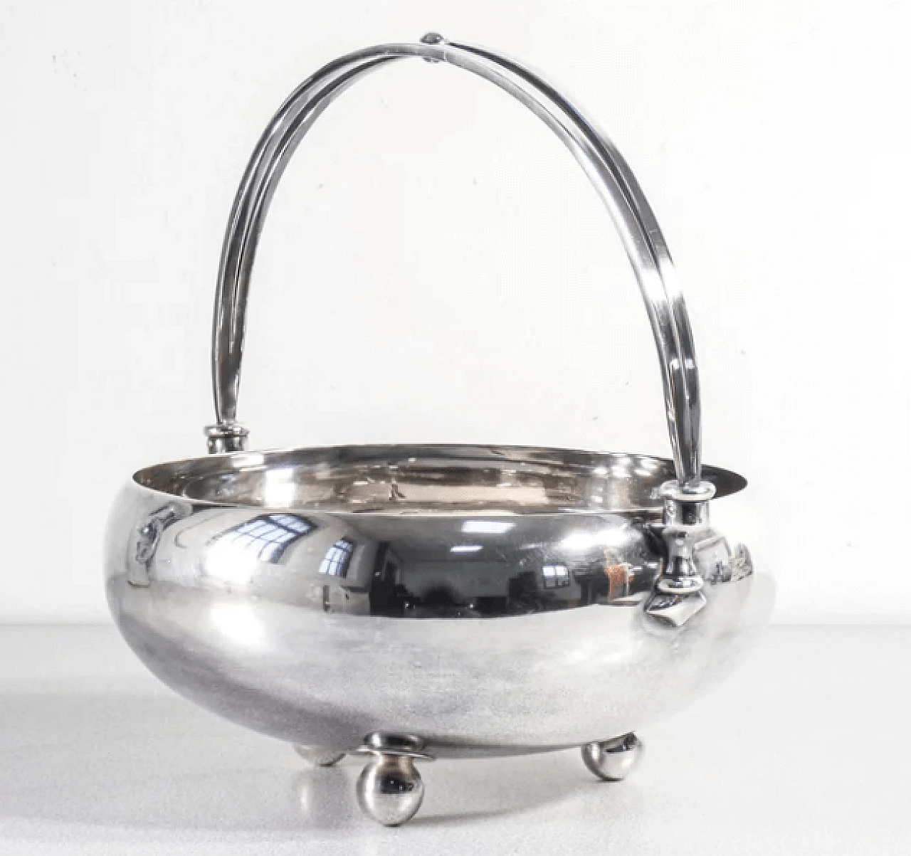 Centrotavola Soliflore in alpacca argentato di F.lli Calderoni, anni '50 1