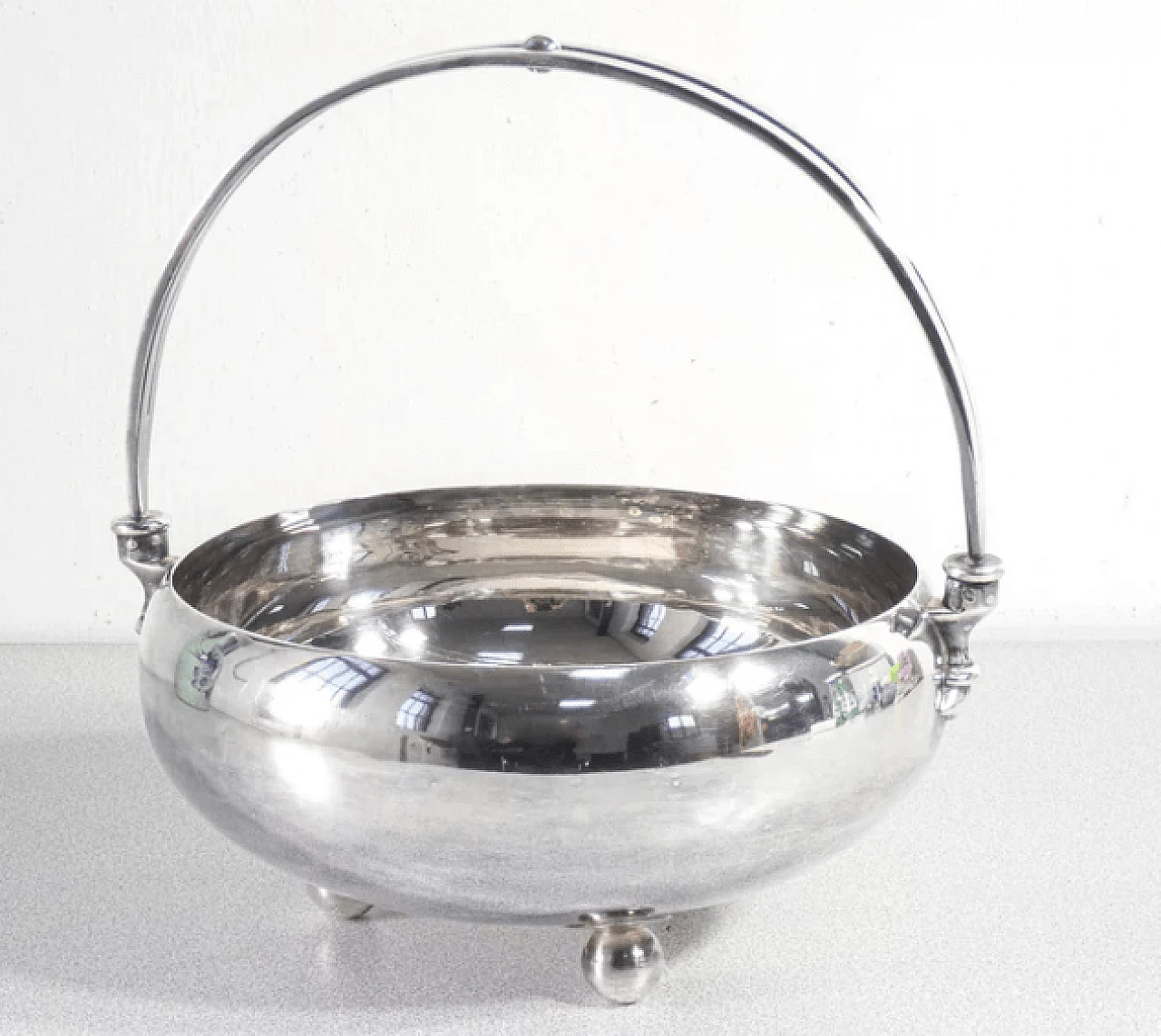 Centrotavola Soliflore in alpacca argentato di F.lli Calderoni, anni '50 2