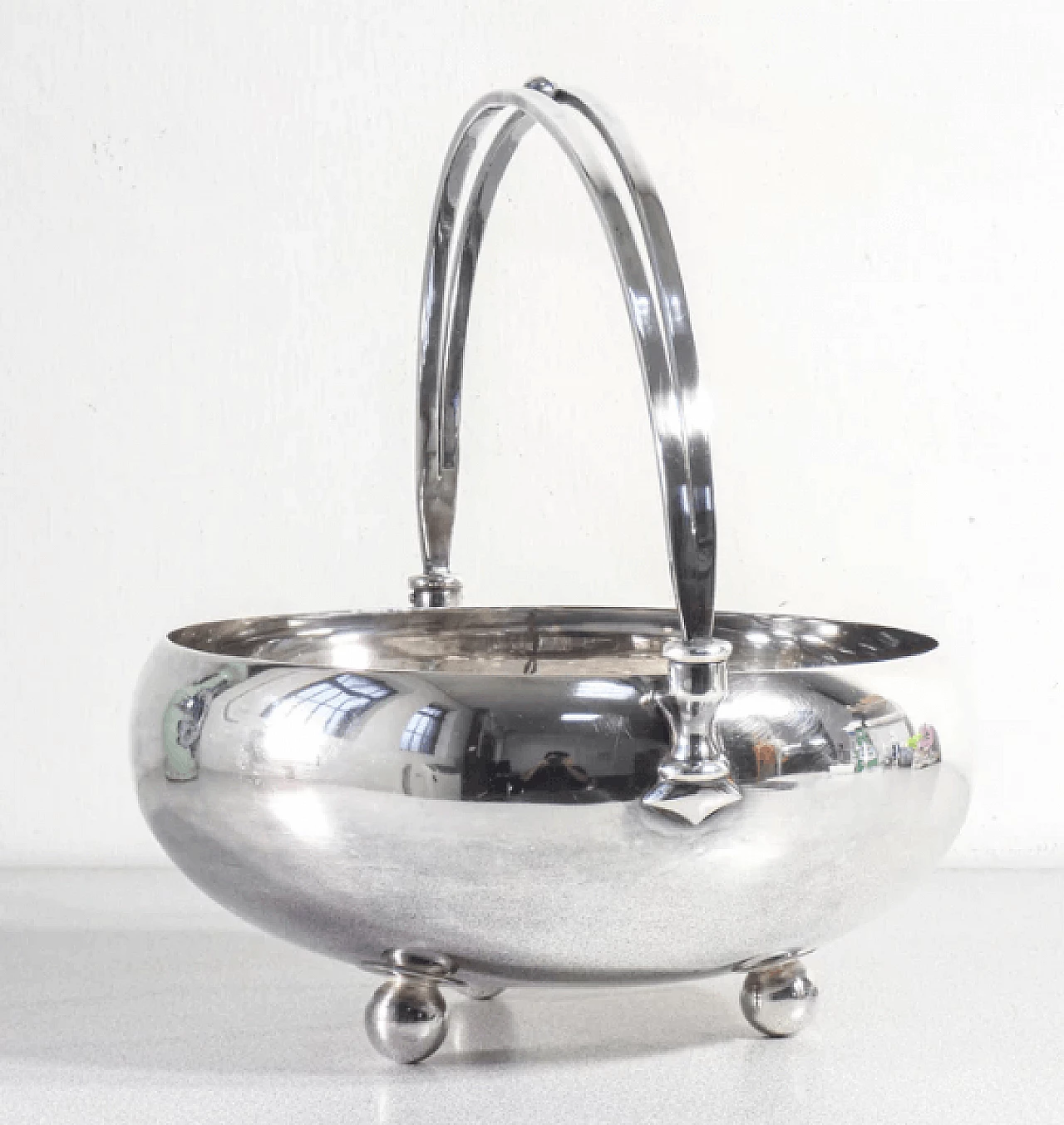 Centrotavola Soliflore in alpacca argentato di F.lli Calderoni, anni '50 5