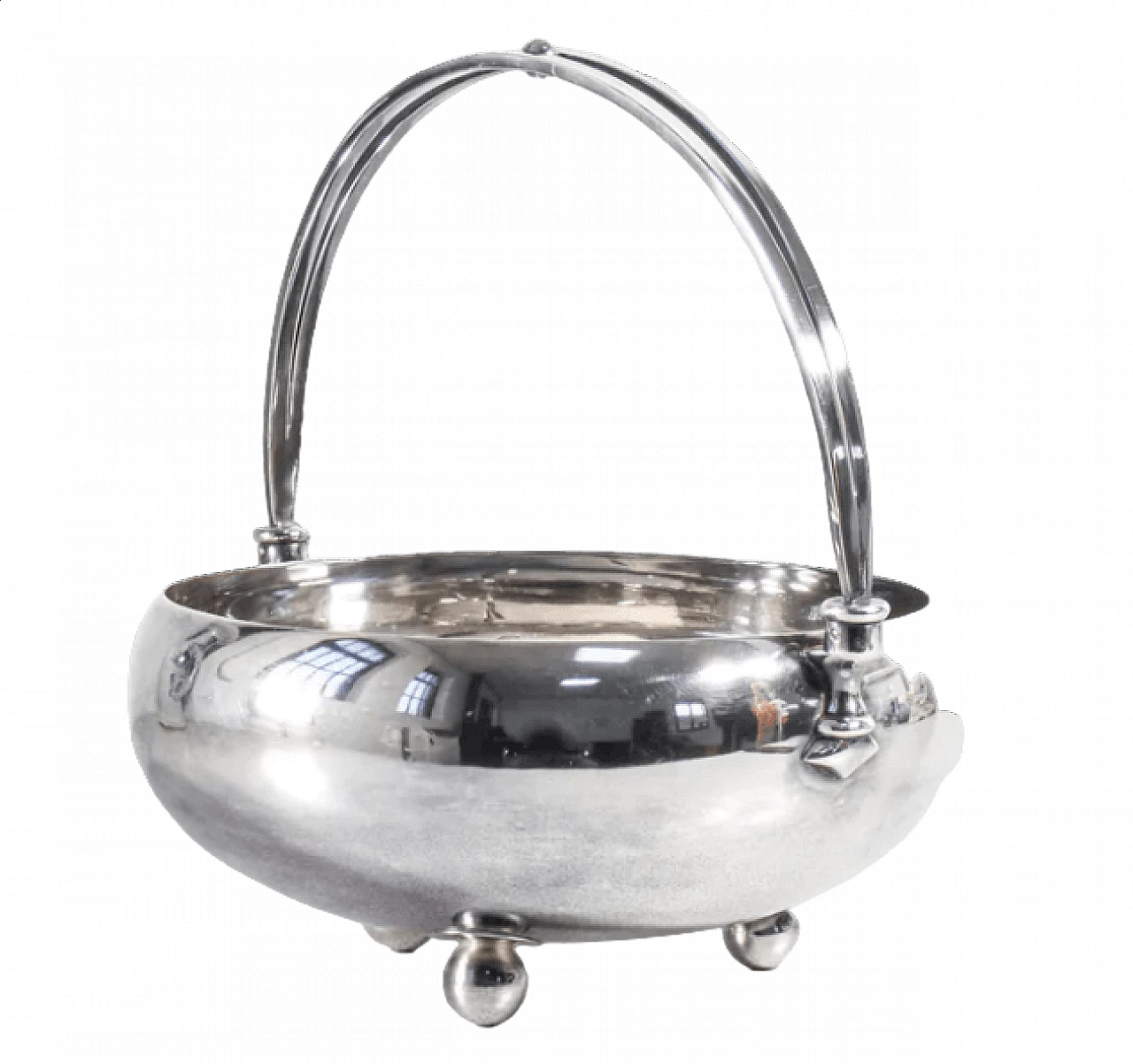 Centrotavola Soliflore in alpacca argentato di F.lli Calderoni, anni '50 8