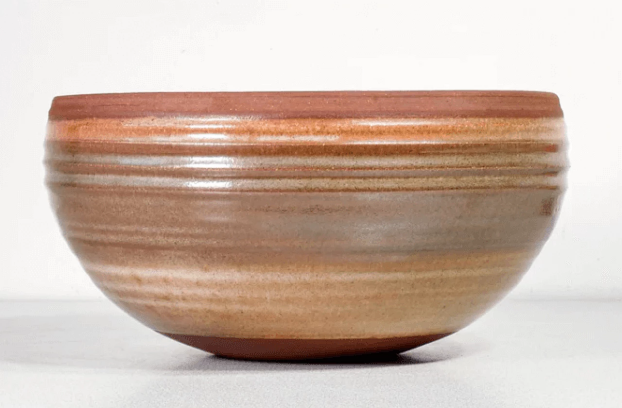 Bowl in glazed terracotta by Nanni Valentini for Arcore Ceramica, 1950s 2