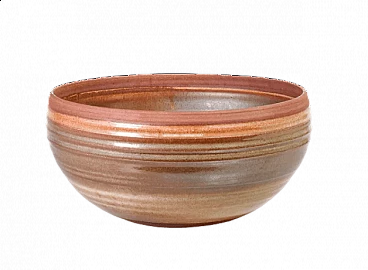 Bowl in glazed terracotta by Nanni Valentini for Arcore Ceramica, 1950s