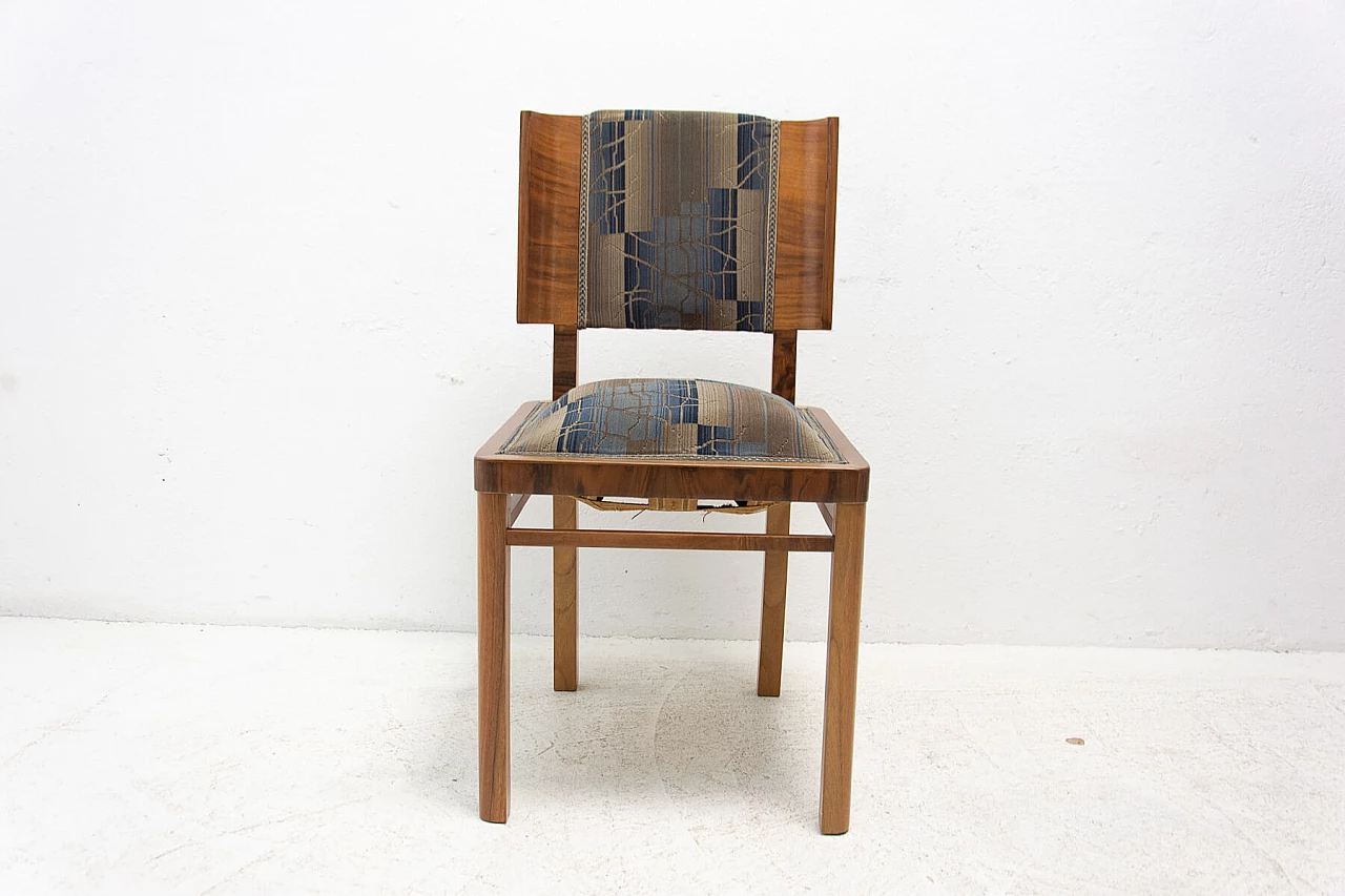 3 Art Deco walnut veneer dining chairs, 1930s 9