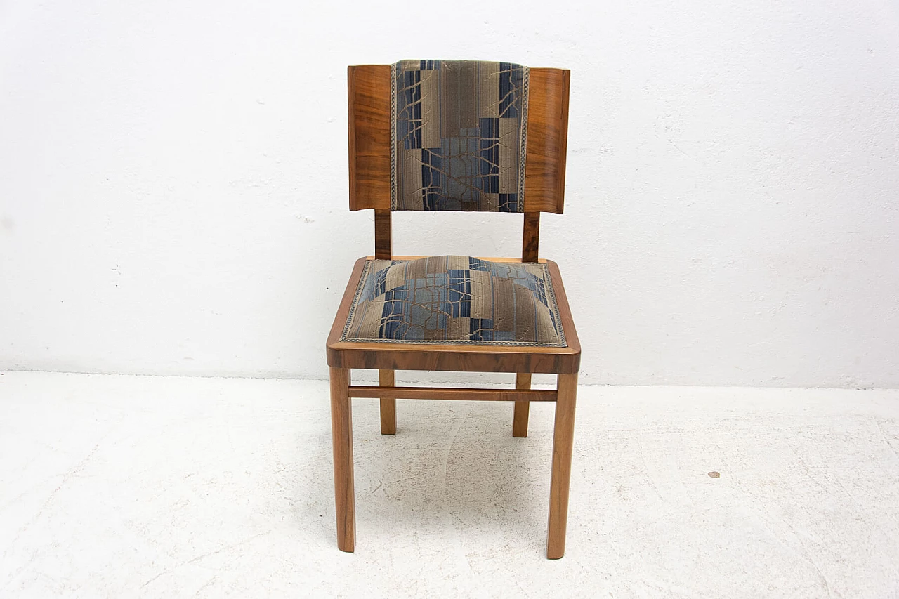 3 Art Deco walnut veneer dining chairs, 1930s 10