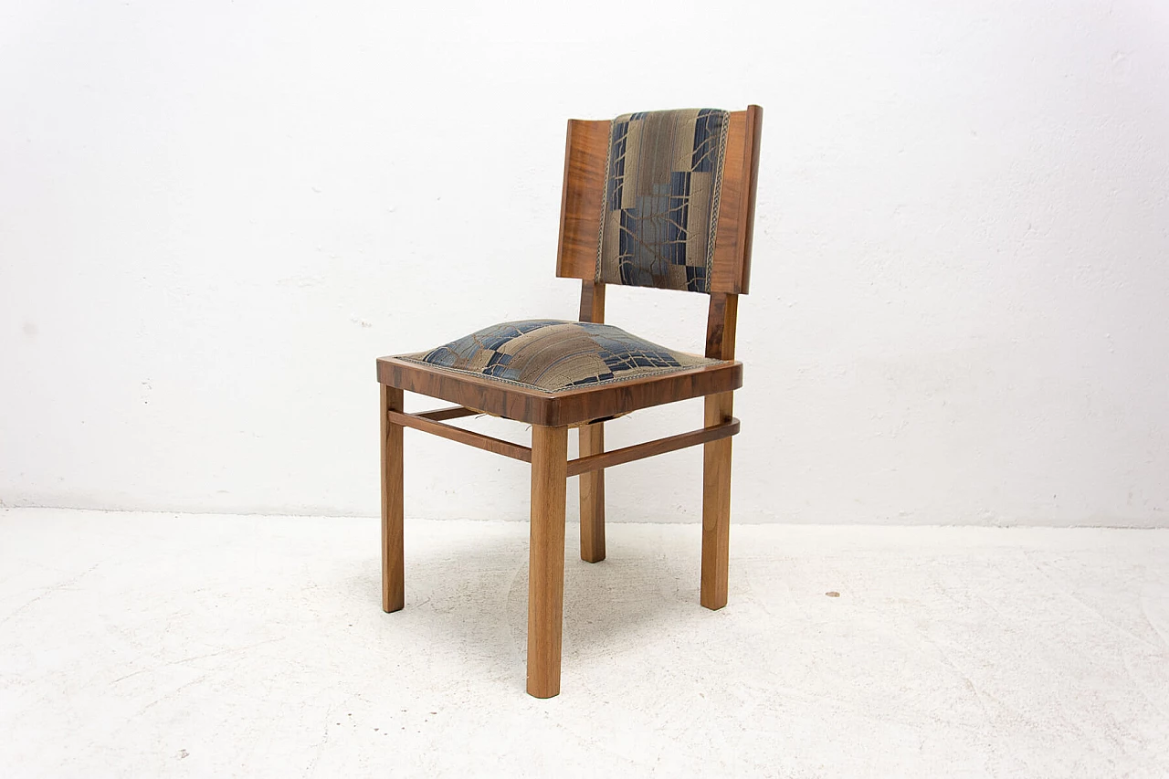 3 Art Deco walnut veneer dining chairs, 1930s 13
