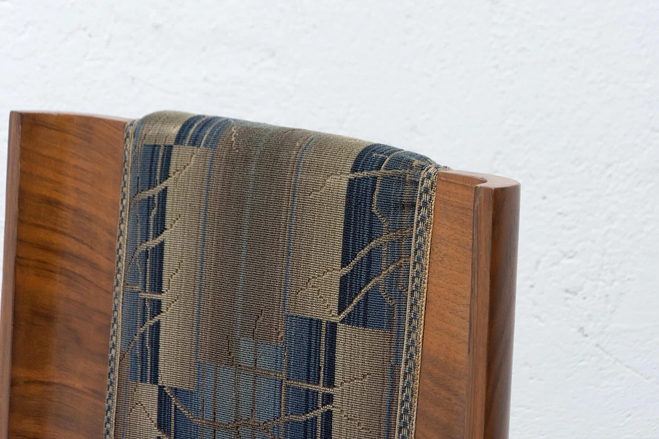 3 Art Deco walnut veneer dining chairs, 1930s 14