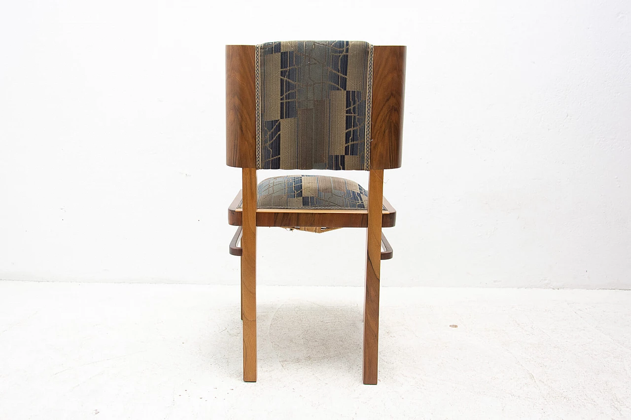 3 Art Deco walnut veneer dining chairs, 1930s 17