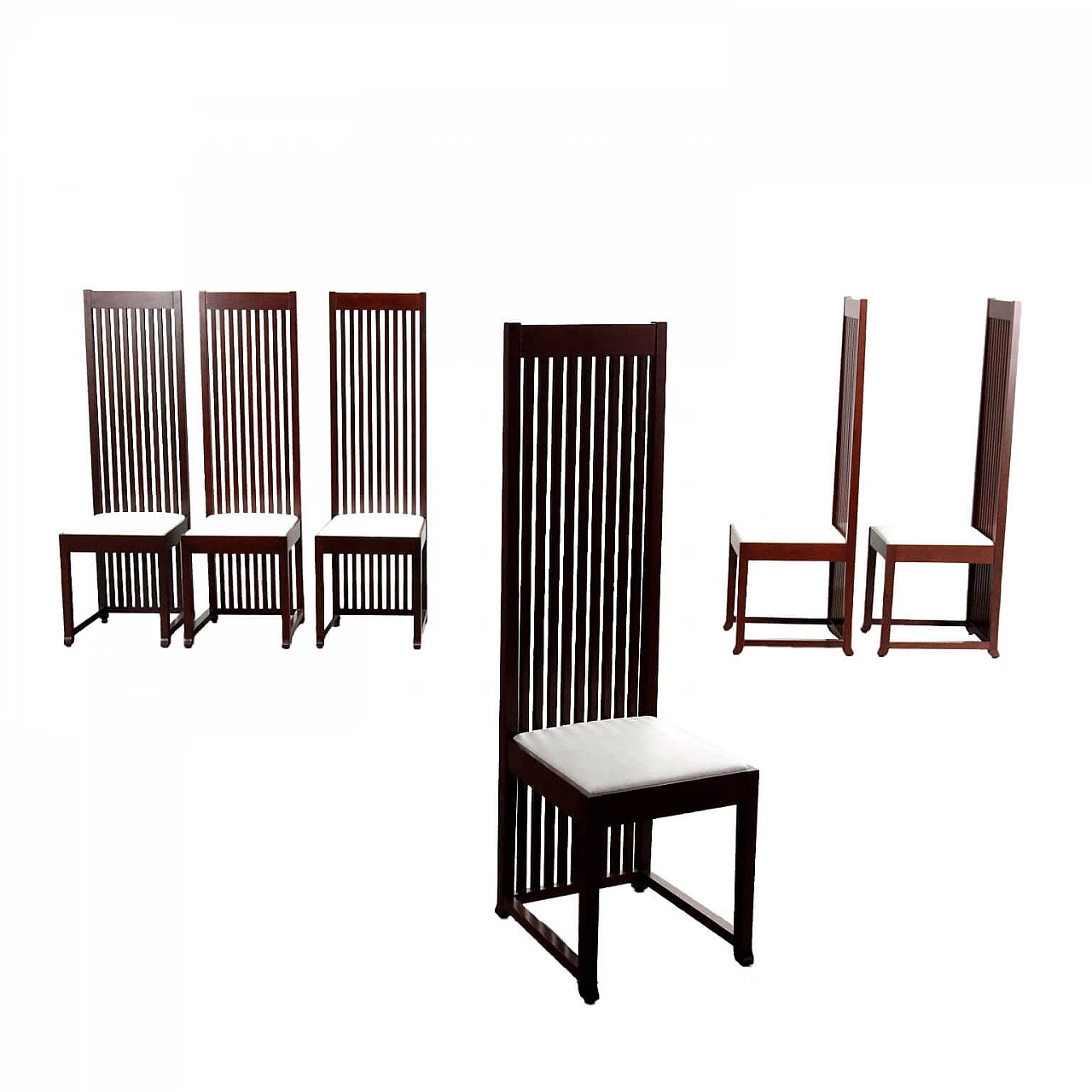 6 Sedie Robie 1 di Frank Lloyd Wright per Cassina, 1986 1