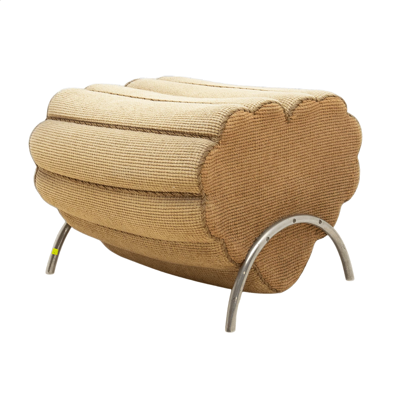 Pouf a forma di cuore con struttura cromata Bauhaus, anni '30 15