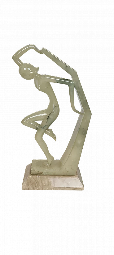 Art Deco alabaster sculpture of a woman, 1920s