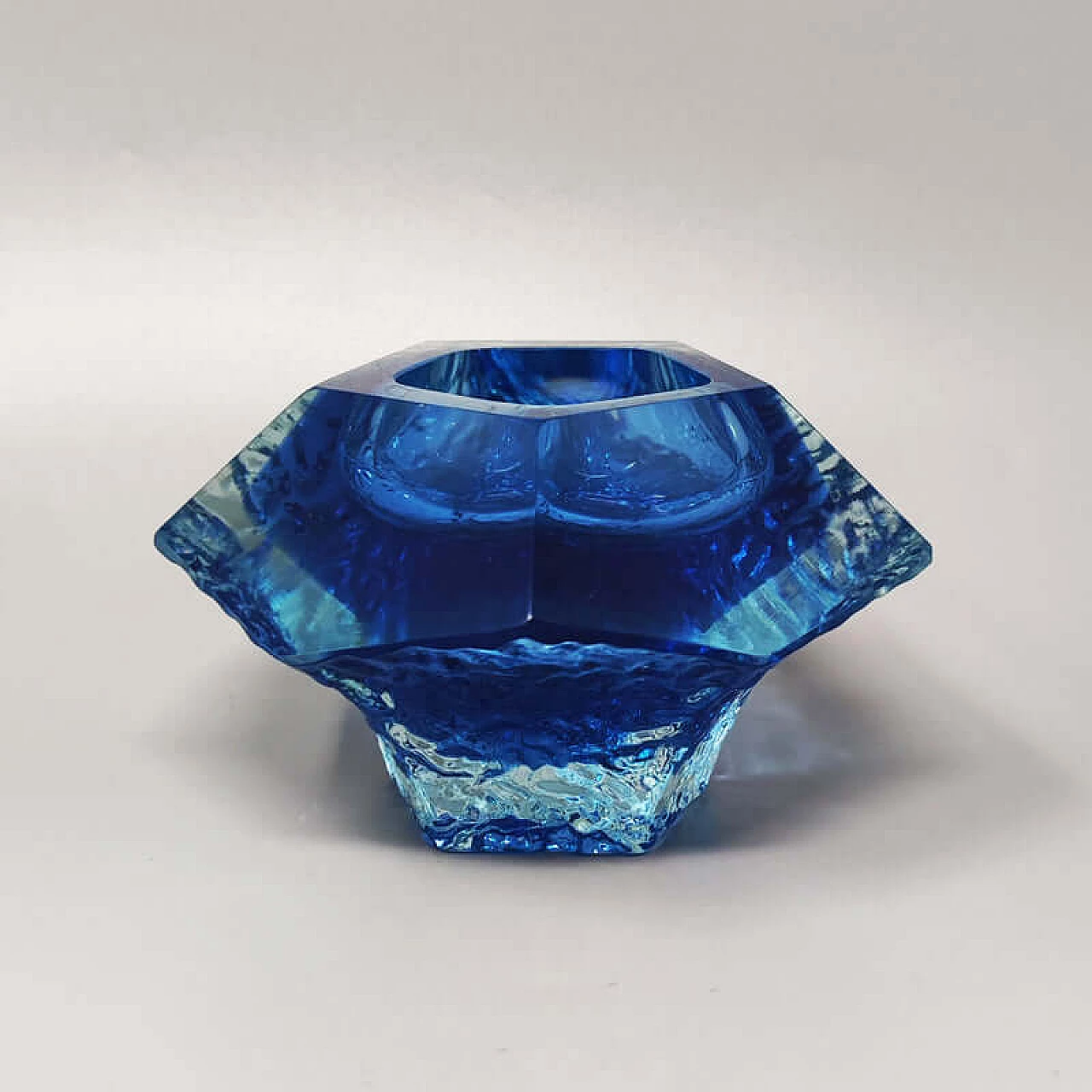 Ashtray in blue Murano glass by Flavio Poli for Seguso, 1960s 1