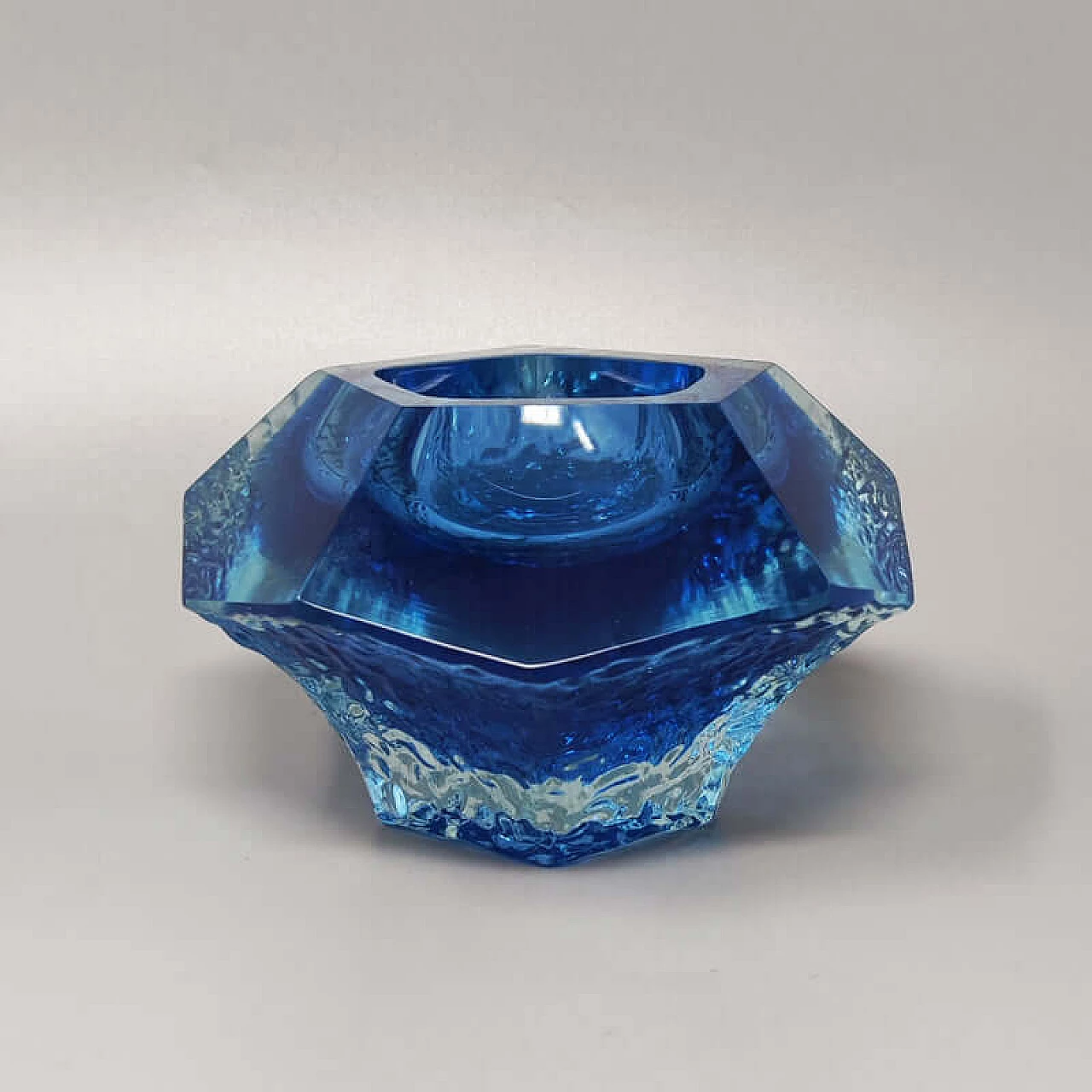 Posacenere in vetro di Murano blu di Flavio Poli per Seguso, anni '60 2