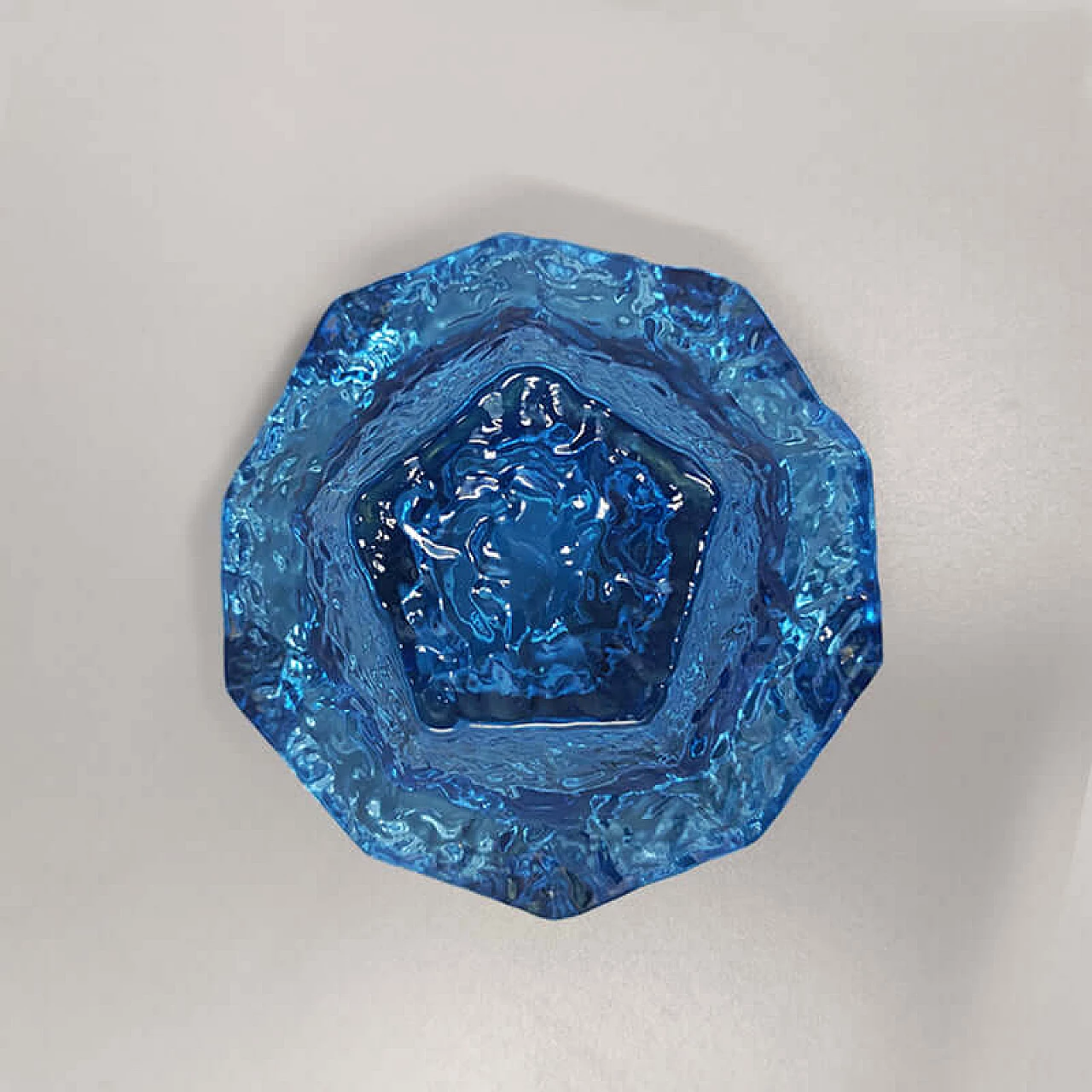 Posacenere in vetro di Murano blu di Flavio Poli per Seguso, anni '60 4