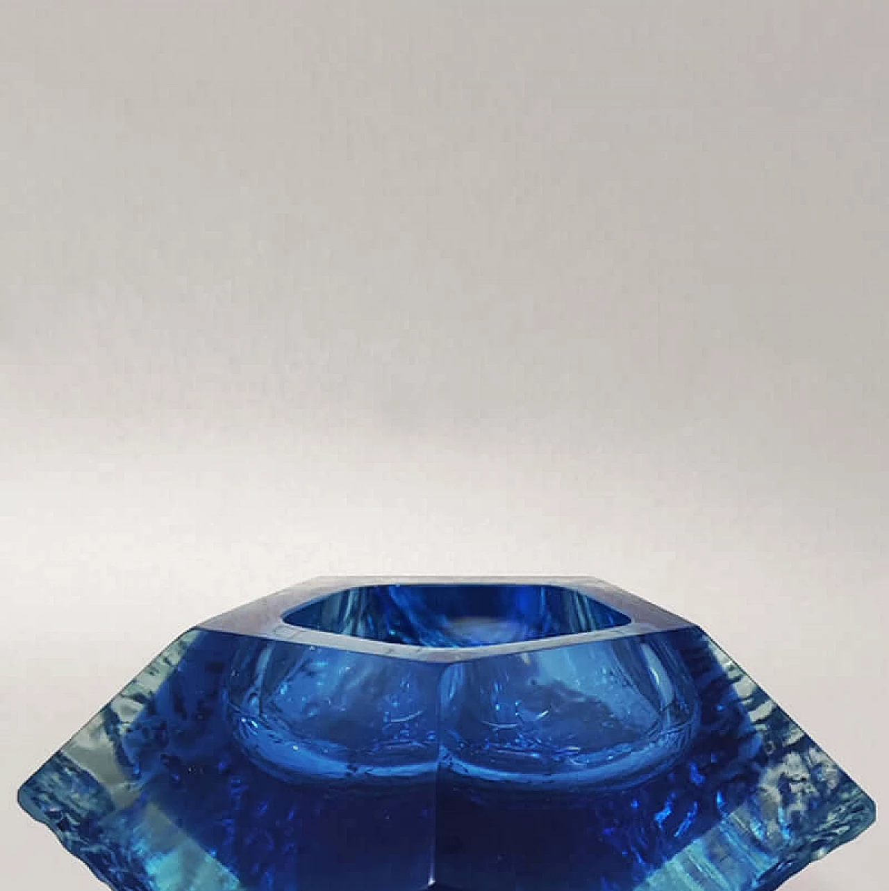 Posacenere in vetro di Murano blu di Flavio Poli per Seguso, anni '60 5