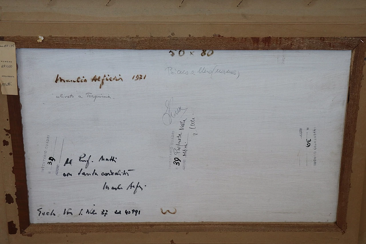 Alfieri Manlio, Uliveto a Tarquinia, olio su tela, anni '70 9