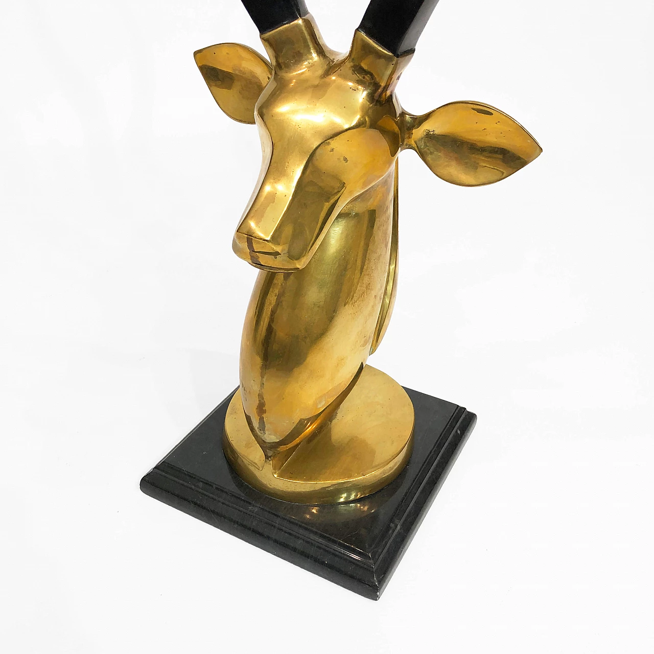 Brass sculpture of antelope head by Karl Springer, 1970s 9