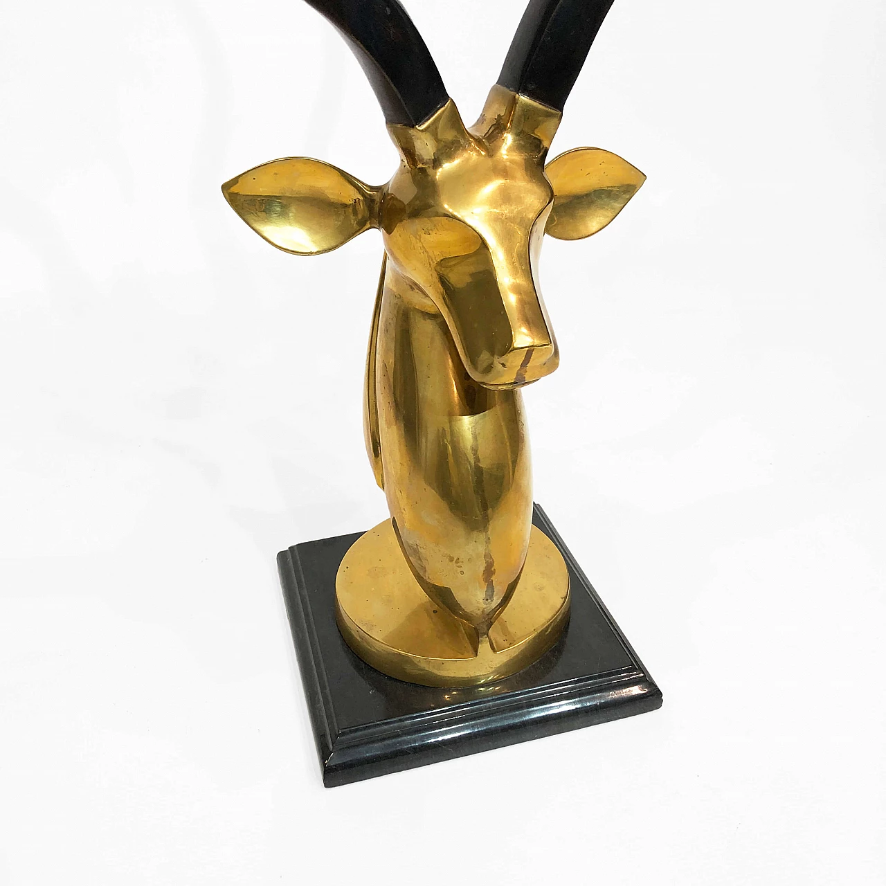 Brass sculpture of antelope head by Karl Springer, 1970s 10