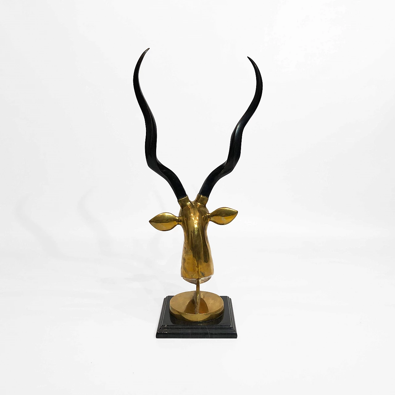 Brass sculpture of antelope head by Karl Springer, 1970s 14