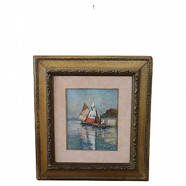 Giulio Sommati, Sailing boats, pastels on cardboard, 1910s