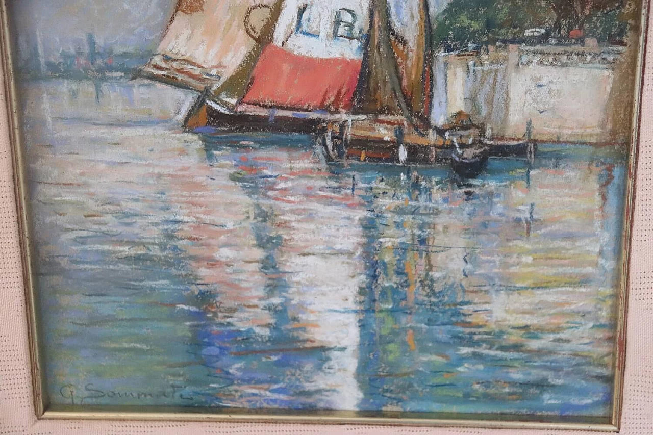 Giulio Sommati, Sailing boats, pastels on cardboard, 1910s 6