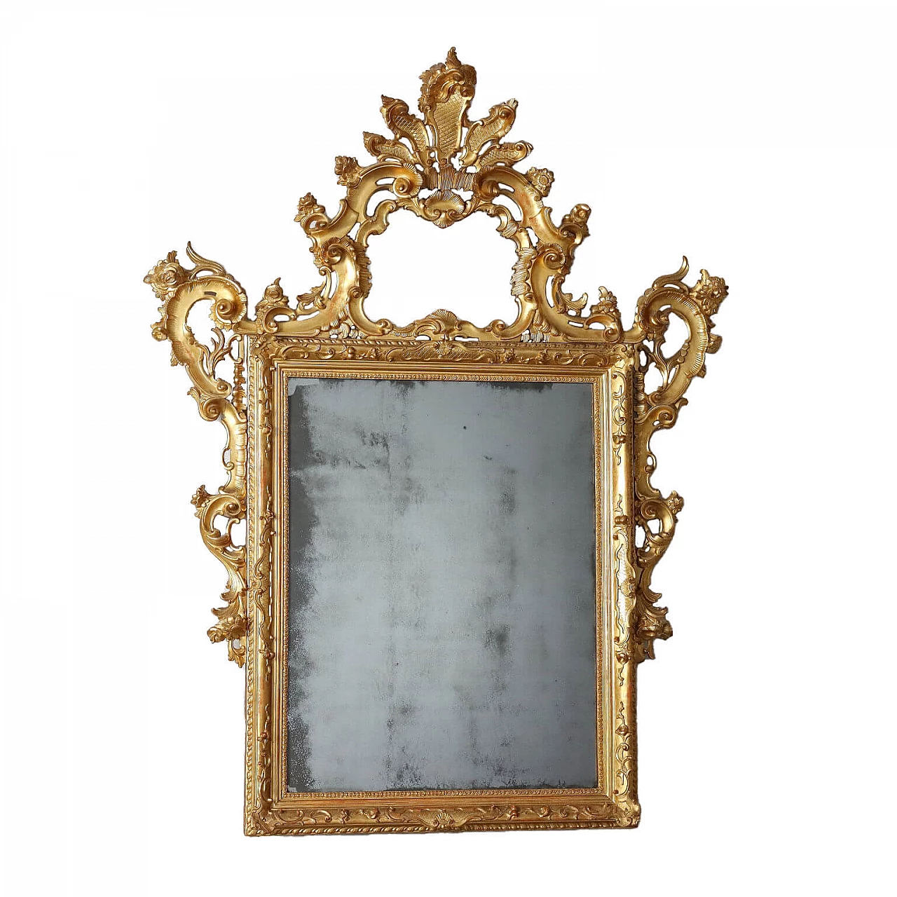 Baroque-style gilded mirror, late 19th century 1