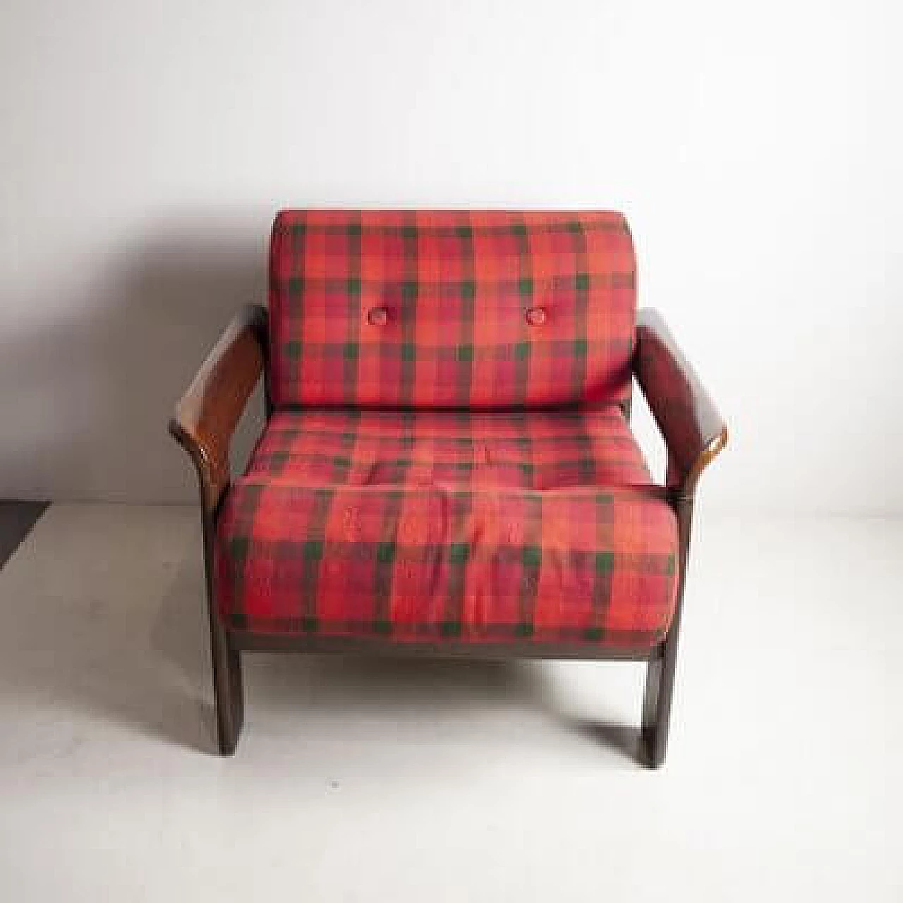 Dark walnut armchair by Silvano Passi, 1970s 2