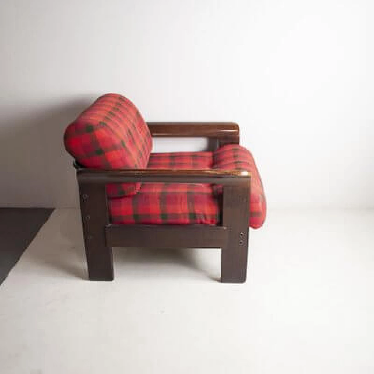 Dark walnut armchair by Silvano Passi, 1970s 3