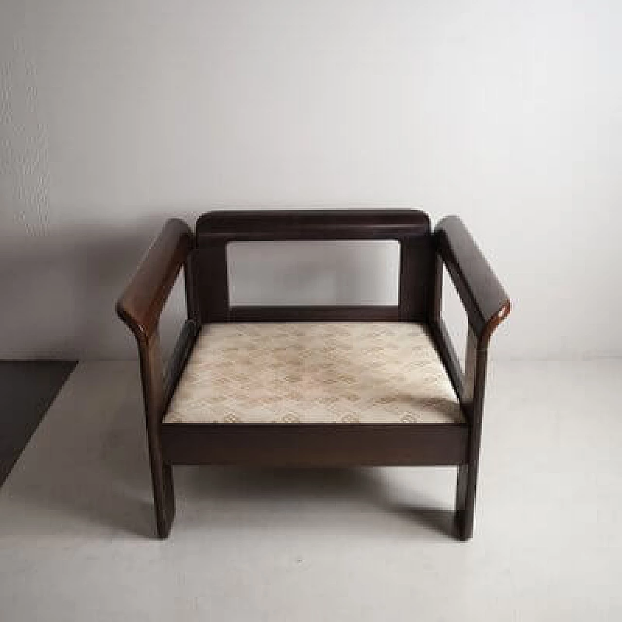 Dark walnut armchair by Silvano Passi, 1970s 8