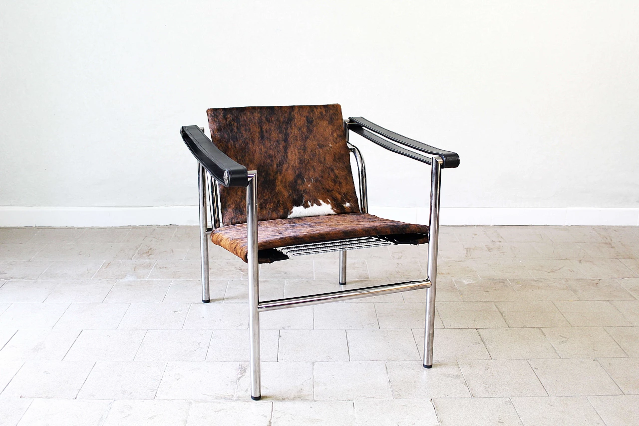 Poltrona Lc1 di Le Corbusier e Charlotte Perriand per Cassina, anni '60 1