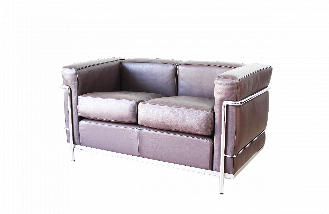 Divano LC2 di Le Corbusier e Charlotte Perriand per Cassina, anni '70 7