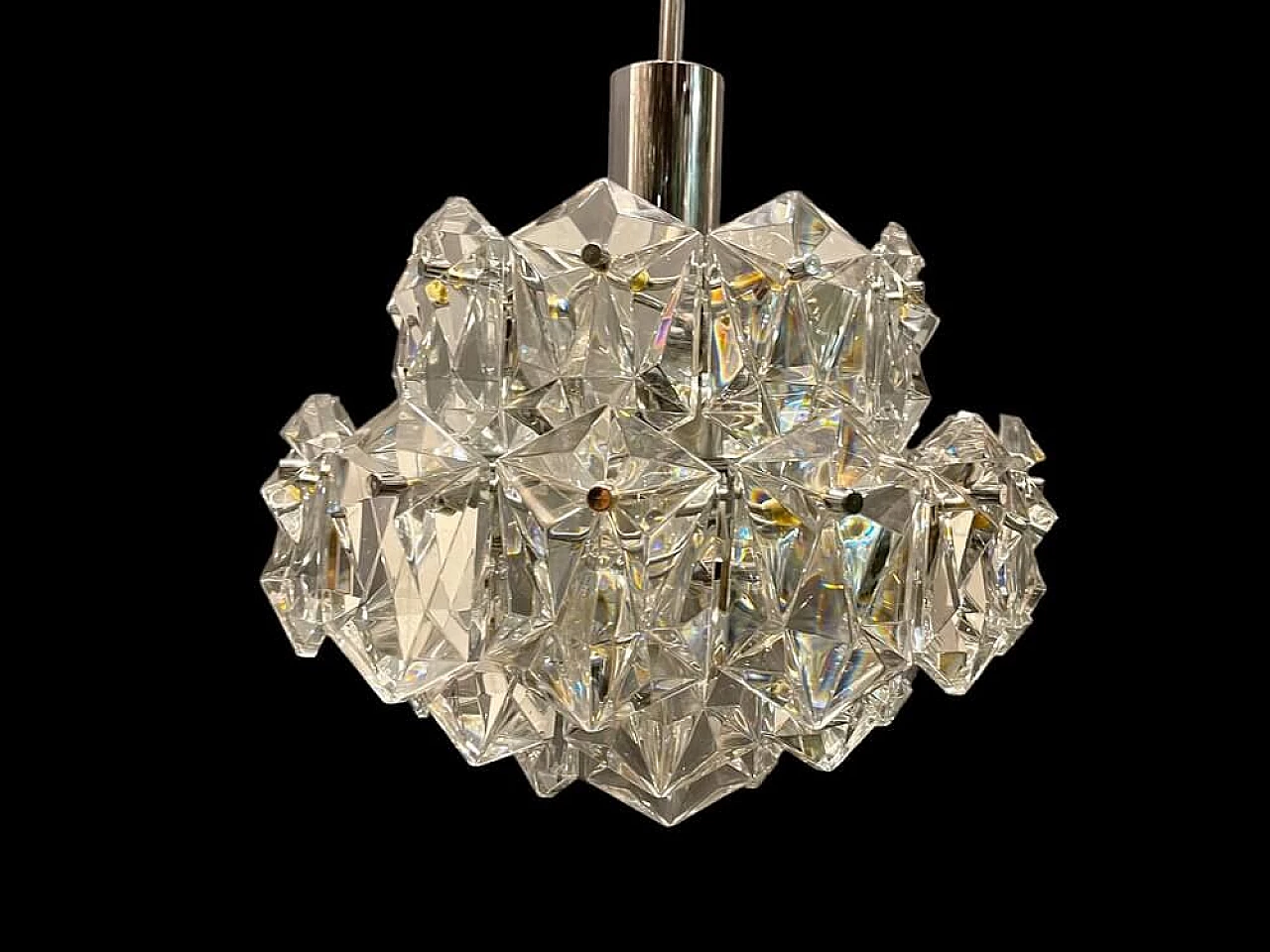 Pendant lamp in crystal by Kinkeldey, 1970s 3