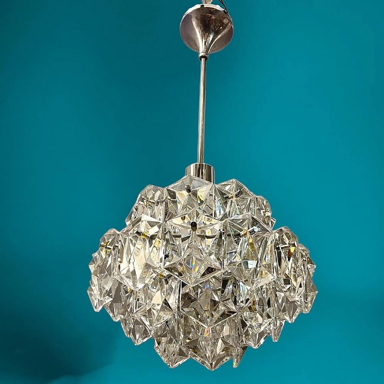 Pendant lamp in crystal by Kinkeldey, 1970s 4