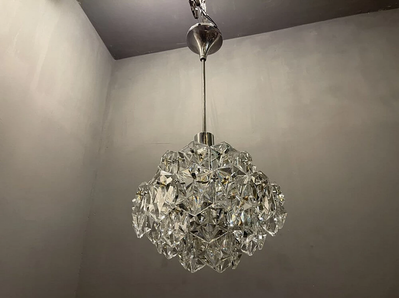 Pendant lamp in crystal by Kinkeldey, 1970s 5