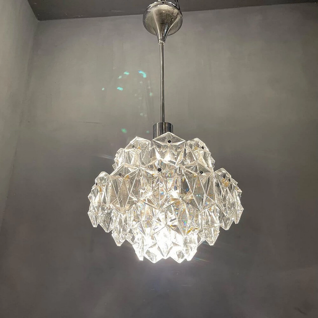 Pendant lamp in crystal by Kinkeldey, 1970s 6