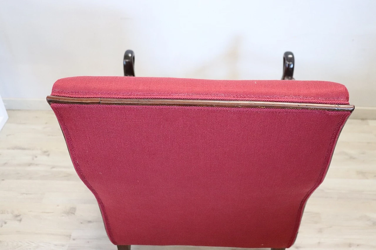 Louis Philippe armchair in walnut with carvings, first half of the 19th century 9