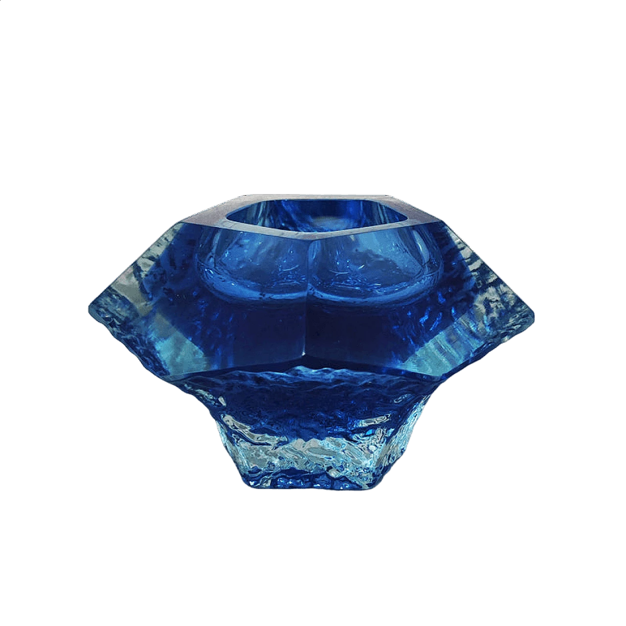 Ashtray in blue Murano glass by Flavio Poli for Seguso, 1960s 8