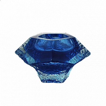Posacenere in vetro di Murano blu di Flavio Poli per Seguso, anni '60
