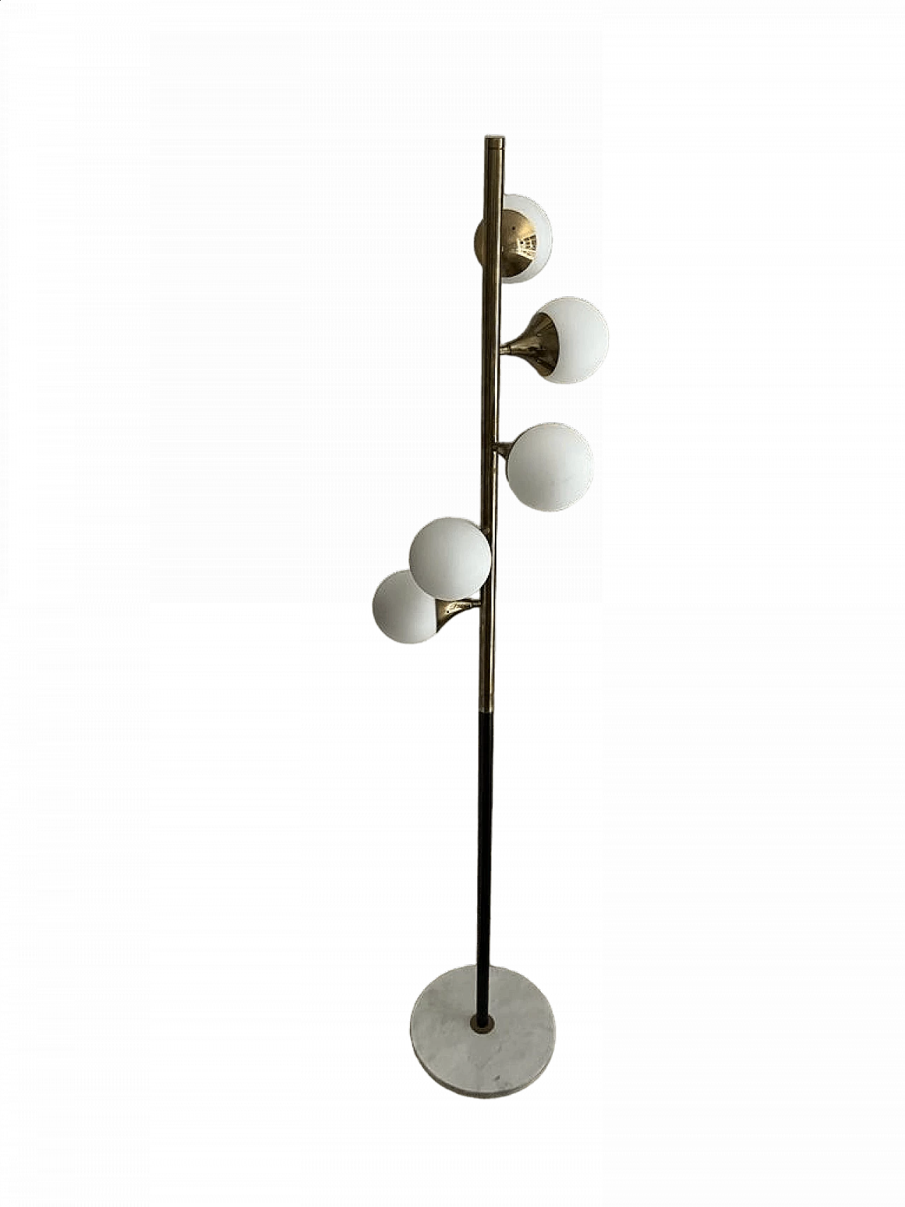 Lampada da terra Alberello in ottone con base in marmo per Stilnovo, anni '60 7
