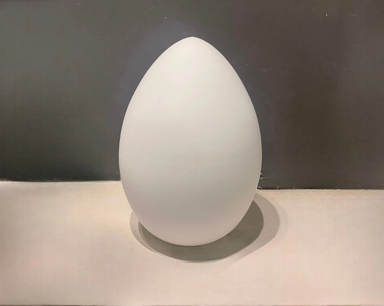 Coppia di lampade da tavolo a uovo in vetro di Zonca, anni '70 2