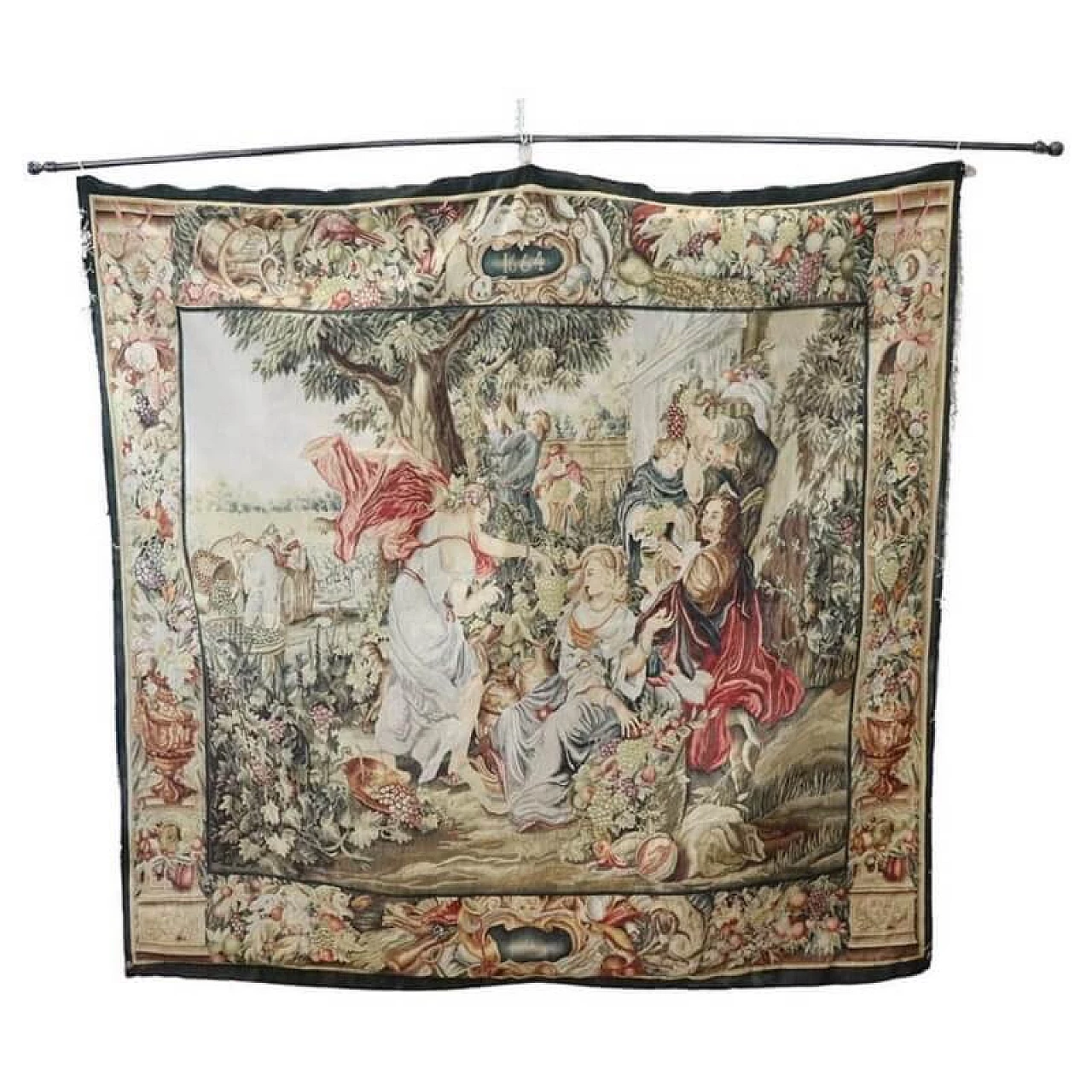Tapestry depicting animated scenes of grape harvest, late 19th century 1