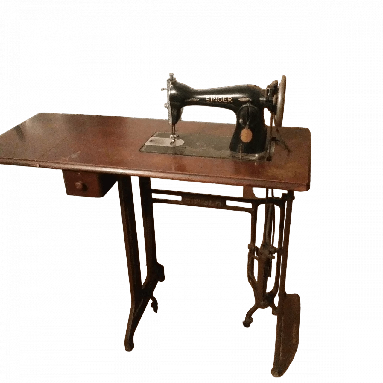 Tavolo con macchina da cucire Singer, anni '30 11